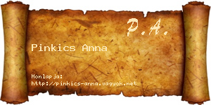 Pinkics Anna névjegykártya